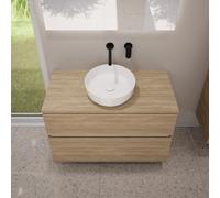 evineo ineo5 evo Meuble bas l: 100 cm, 2 tiroirs, vasque ineo6 Ø 39 cm blanche,, BE0958OA+BE0964OA+BE0935WH,