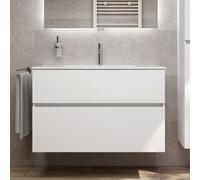 evineo ineo5 evo Meuble bas l: 101 cm, 2 tiroirs, avec poignée encastrée, pour vasque Duravit ME by Starck,, BE0715WM,