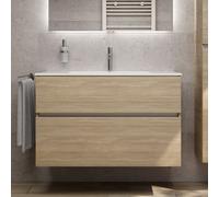 evineo ineo5 evo Meuble bas l: 101 cm, 2 tiroirs, avec poignée encastrée, pour vasque Duravit ME by Starck,, BE0715OA,