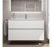 evineo ineo5 evo Meuble bas l: 121 cm, 2 tiroirs, avec poignée encastrée, pour vasque Duravit ME by Starck,, BE0716WM,