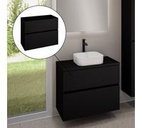 evineo ineo5 evo Meuble bas l: 80 cm, 2 tiroirs, avec poignée encastrée, BE0957BM,