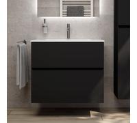 evineo ineo5 evo Meuble bas l: 81 cm, 2 tiroirs, avec poignée encastrée, pour vasque Duravit ME by Starck,, BE0720BM,