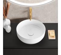 evineo ineo6 Vasque à poser Ø 39 H: 12 cm, surface facile à entretenir, BE0935WH,