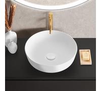 evineo ineo6 Vasque à poser Ø 41,5 H : 13,5 cm, surface facile à entretenir, BE0936WM,