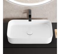 evineo ineo7 Vasque à poser l: 60 H: 11 P: 37 cm, surface facile à entretenir, BE0939WH,