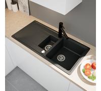 evineo line 350 Évier de cuisine avec demi-cuve et surface de dépose l: 100 P: 50 cm, ELD150LAN,