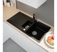 evineo line 350 Évier de cuisine avec demi-cuve et surface de dépose l: 100 P: 50 cm, ELD150LBL,