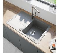 evineo line 350 Évier de cuisine avec surface de dépose latérale l: 78 P: 50 cm, ELD100SGR,