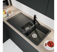 evineo line 400 Évier de cuisine avec demi-cuve et surface de dépose l: 100 P: 50 cm, PID150AN,