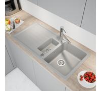 evineo line 400 Évier de cuisine avec demi-cuve et surface de dépose l: 100 P: 50 cm, PID150GR,