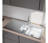 evineo m40 Évier de cuisine avec demi-cuve et surface de dépose l: 100 P: 50 cm, EV2010,