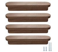 Evionlin Lot de 10 poignées en noyer élargies de 6,22 pouces pour armoire, porte de placard, tiroir, porte(distance entre centres 5,04 pouces)