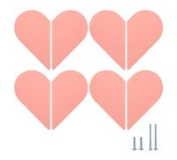 Evionlin Lot de 4 paires de poignées de tiroir colorées en alliage d'aluminium en forme de cœur rose pour enfants