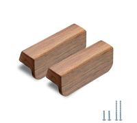 Evionlin Lot de 6 poignées de porte de placard en bois de noyer à angle carré de 7 cm - Style antique - Longue poignée de porte d'armoire, tiroir