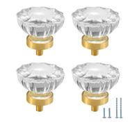 Evionlin Lot de 8 poignées de tiroir ovales en forme de lotus - Couleur transparente