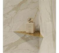 Eviso Premium Étagère de Douche d'Angle sans Perçage - Tablette de Douche en Acier Inoxydable AISI 304 Massif (ASTM) - Design Slim Mural pour Joint de Carrelage