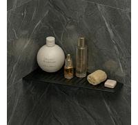Eviso Premium Étagère de Douche d'Angle sans Perçage - Tablette de Douche en Acier Inoxydable AISI 304 Massif (ASTM) - Design Slim Mural pour Joint de Carrelage