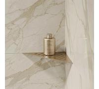 Eviso Premium Étagère de Douche d'Angle sans Perçage - Tablette de Douche en Acier Inoxydable AISI 304 Massif (ASTM) - Design Slim Mural pour Joint de Carrelage