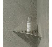 Eviso Premium Étagère de Douche d'angle sans Perçage - Tablette de Douche en Acier Inoxydable AISI 304 Massif (ASTM) - Design Slim Mural pour Joint de Carrelage