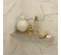 Eviso Premium Étagère de Douche d'Angle sans Perçage - Tablette de Douche en Acier Inoxydable AISI 304 Massif (ASTM) - Design Slim Mural pour Joint de Carrelage