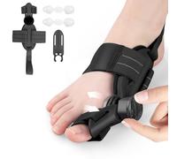 EVISTR Correcteur d'oignon pour gros orteil - Double correction réglable pour soulager l'oignon pour homme et femme pied gauche - Attelle orthopédique jour nuit avec coussinet en silicone