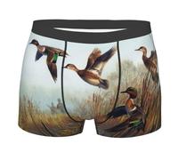 EVIUS Blue Ocean Boxer personnalisé pour homme Motif poisson sous-marin Sous-vêtement amusant pour la plage, la salle de sport et un usage quotidien., Hunting Flying Wild, L-XXL