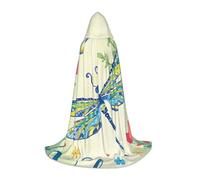 EVIUS Cape à capuche Halloween longueur au sol avec imprimé libellules et fleurs pour adolescents