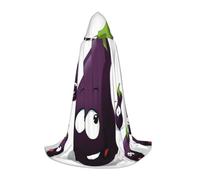EVIUS Cape à capuche Halloween longueur au sol imprimé aubergine pour adolescents