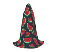 EVIUS Cape à capuche Halloween longueur au sol imprimé pastèque rouge pour adolescents