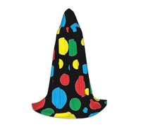 EVIUS Cape à capuche Halloween longueur au sol Twister imprimé à pois pour adolescents