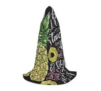 EVIUS Cape à capuche pour adolescente Motif ananas Longueur du sol Halloween
