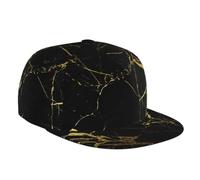 EVIUS Casquette de baseball unisexe décontractée à fond noir et doré, casquette à large bord adaptée à toutes les saisons, chapeaux de baseball imprimés, design unique et accrocheur, ajoute une