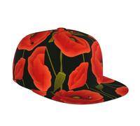 EVIUS Chapeau de baseball unisexe décontracté à fleurs de coquelicot, casquette à large bord adaptée pour toutes les saisons, chapeaux de baseball imprimés, design unique et accrocheur, ajoute une