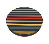 EVIUS Coussin de tabouret de bar rond à rayures et rembourré, imprimé élégant et confortable - pour tabourets ronds en bois et métal 30 cm/33 cm/35 cm