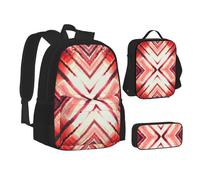 EVIUS Ensemble sac à dos 3 pièces imprimé pour adolescents, cartable, trousse à crayons, sac à déjeuner isotherme, convient pour l'école, le travail, le magasin, les voyages et le camping, Noir