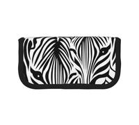 EVIUS Grande trousse à crayons en toile avec fermeture éclair Motif animal abstrait zèbre, Noir , Taille unique, Trousse de maquillage