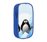 EVIUS Trousse à crayons Penguin Antarctica Ice Print - Grande capacité avec fermeture éclair - Trousse à crayons portable - Jolie trousse à crayons pour enfants, école, bureau et voyage, bleu, Taille