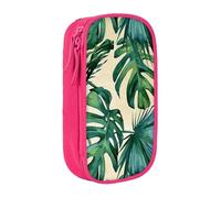 EVIUS Trousse à crayons verte avec imprimé feuilles de bananier - Grande capacité avec fermeture éclair - Jolie trousse à crayons pour enfants, école, bureau et voyage, rose, Taille unique, Trousse de