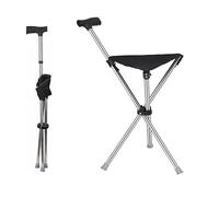 EVIYI Tabouret pliable avec base en canne, canne pliable avec siège, matériau léger adapté pour les voyages, les personnes âgées