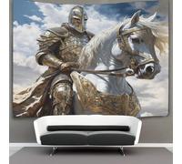 EVMILA 3D Chevalier médiéval Impression Murale Couverture Décor Maison Poster Art Tapisserie Tenture Murale Polyester Doux Pour Salon Chambre Dortoir Déco 70cmx100cm