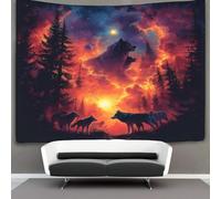 EVMILA 3D Le loup Impression Murale Couverture Décor Maison Poster Art Tapisserie Tenture Murale Polyester Doux Pour Chambre Salon, Dortoir & Décor De Pièce 130cmx150cm
