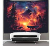 EVMILA 3D Le loup Impression Murale Couverture Décor Maison Poster Art Tapisserie Tenture Murale Polyester Doux Pour Salon Chambre Dortoir Déco 180cmx230cm