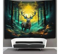 EVMILA 3D Le Wapiti Le cerf Impression Murale Couverture Décor Maison Poster Art Tapisserie Tenture Murale Polyester Doux Pour Salon Chambre Dortoir Déco 180cmx230cm