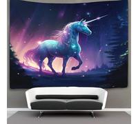 EVMILA 3D Licorne Impression Murale Couverture Décor Maison Poster Art Tapisserie Tenture Murale Polyester Doux Pour Chambre Salon Dortoir Décorations 70cmx100cm
