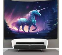EVMILA 3D Licorne Impression Murale Couverture Décor Maison Poster Art Tapisserie Tenture Murale Polyester Doux Pour Enfants Garçons Filles Chambre Salon 180cmx230cm