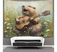 EVMILA 3D Marmotte Impression Murale Couverture Décor Maison Poster Art Tapisserie Tenture Murale Polyester Doux Pour Chambre Salon Dortoir Décorations 70cmx100cm