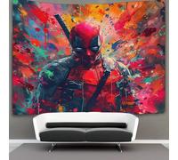 EVMILA 3D Marvel Deadpool Impression Murale Couverture Décor Maison Poster Art Tapisserie Tenture Murale Polyester Doux Pour Salon Chambre Dortoir Déco 180cmx230cm