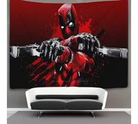 EVMILA 3D Marvel Deadpool Impression Murale Couverture Décor Maison Poster Art Tapisserie Tenture Murale Polyester Doux Pour Chambre Salon Dortoir Déco 130cmx150cm