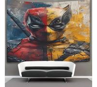 EVMILA 3D Marvels Deadpool Impression Murale Couverture Décor Maison Poster Art Tapisserie Tenture Murale Polyester Doux Pour Chambre Salon Dortoir Déco 150cmx200cm