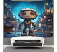 EVMILA 3D Petit robot Impression Murale Couverture Décor Maison Poster Art Tapisserie Tenture Murale Polyester Doux Pour Salon Chambre Dortoir Déco 130cmx150cm